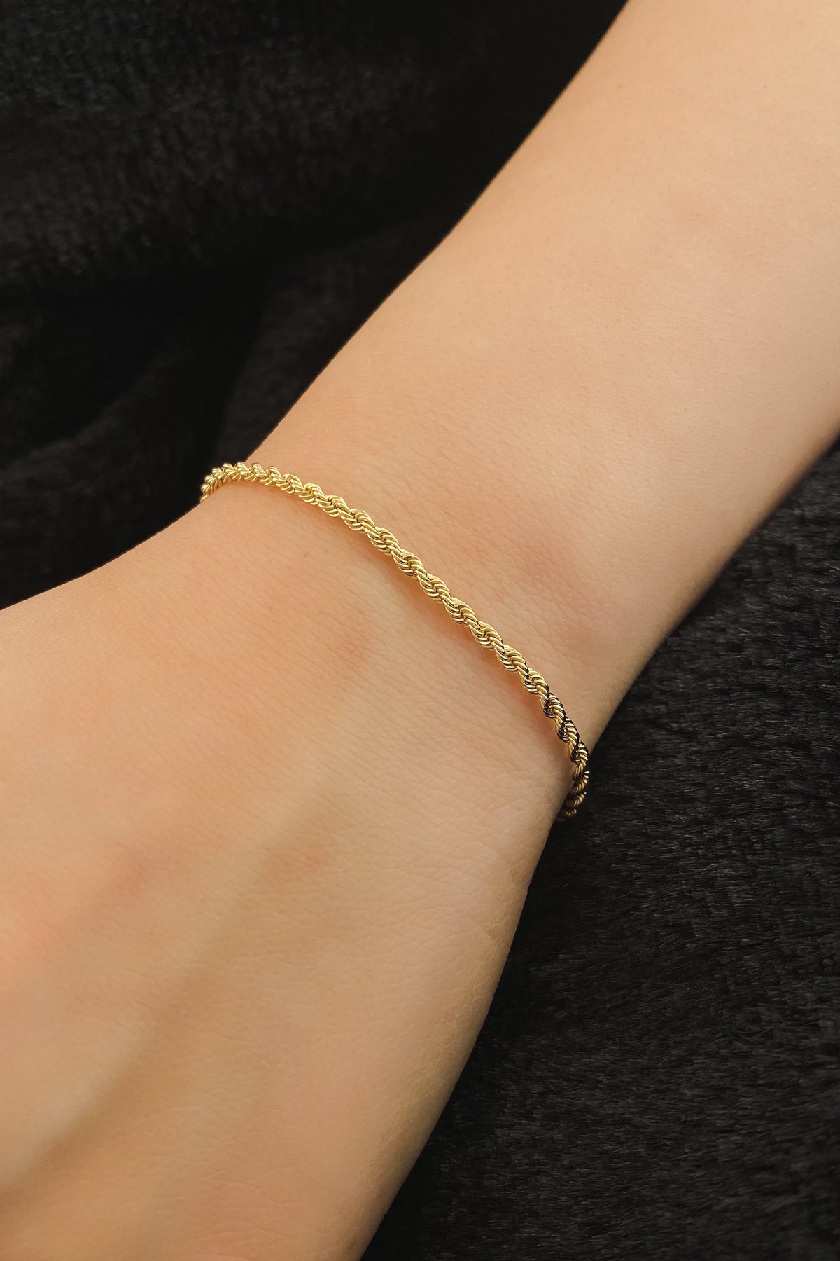 14K Gold Rope Bracelet  0,108 inch