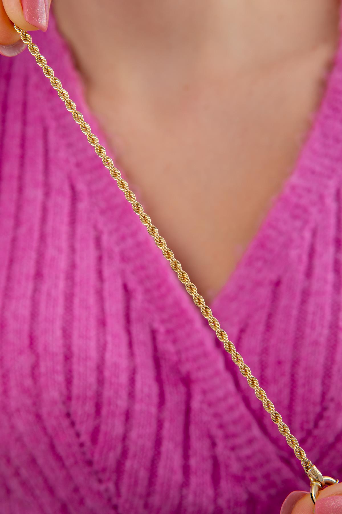 14K Gold Rope Chain Bracelet  0.100 inch