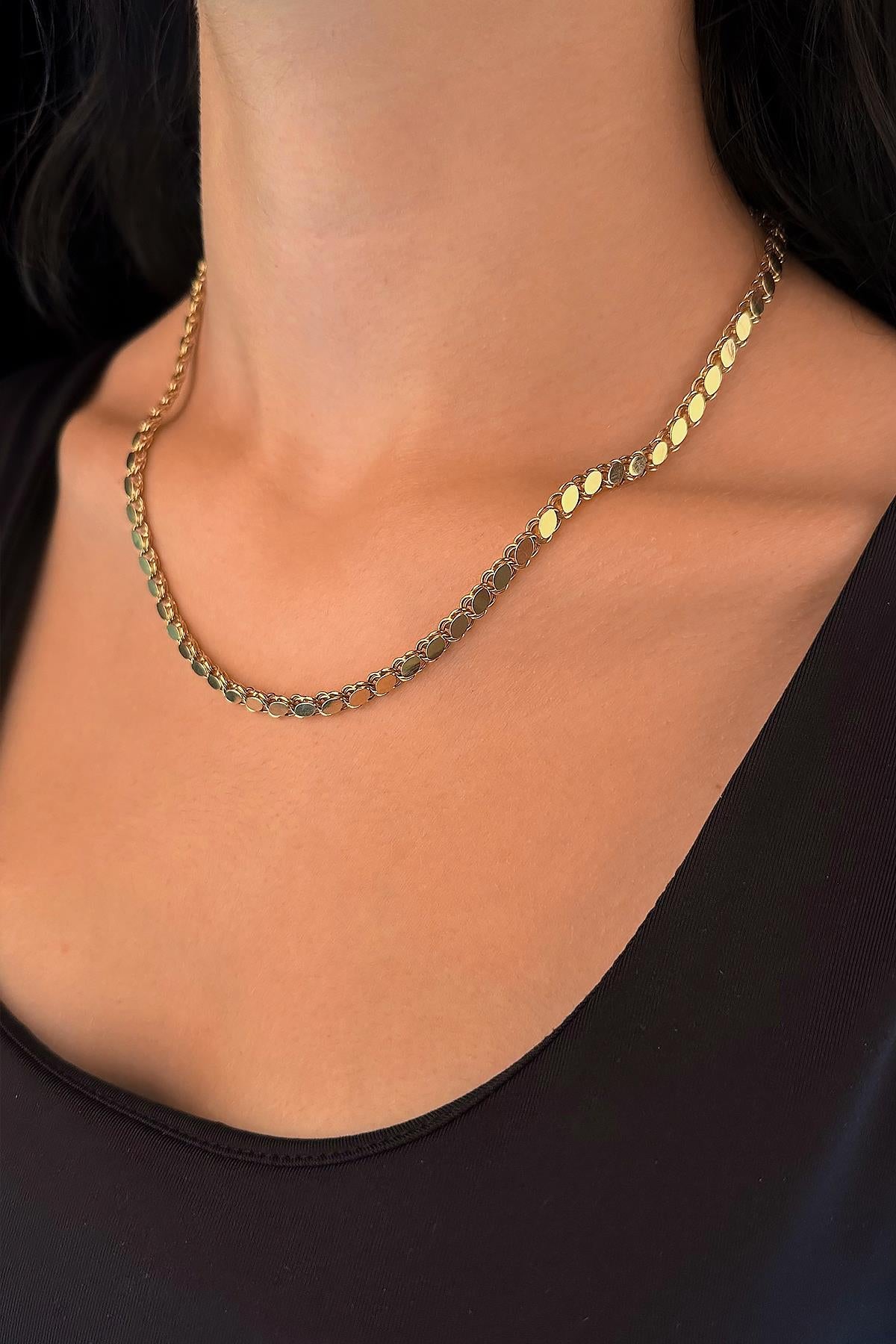 14K Gold Sequin Chain   0.208 inch
