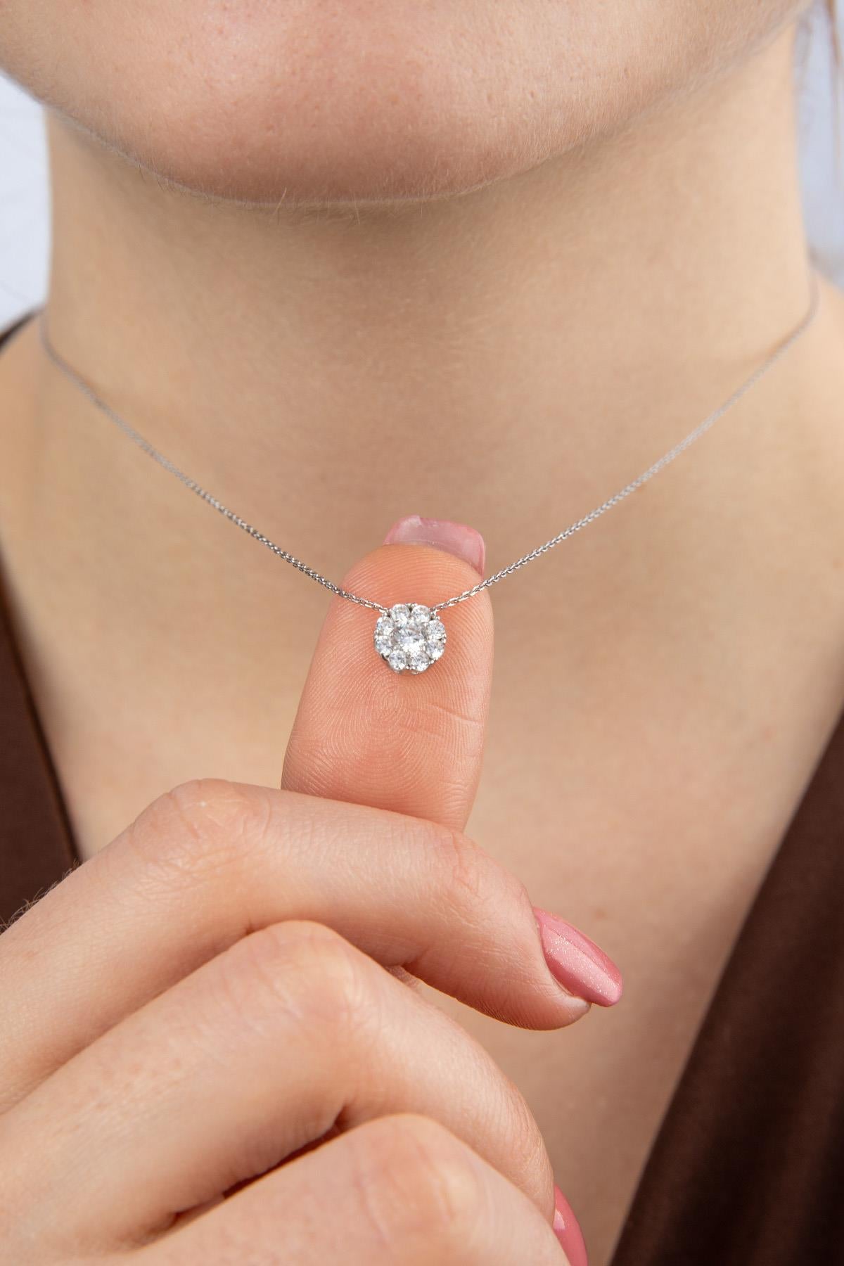 14K Gold Stone Daisy Necklace