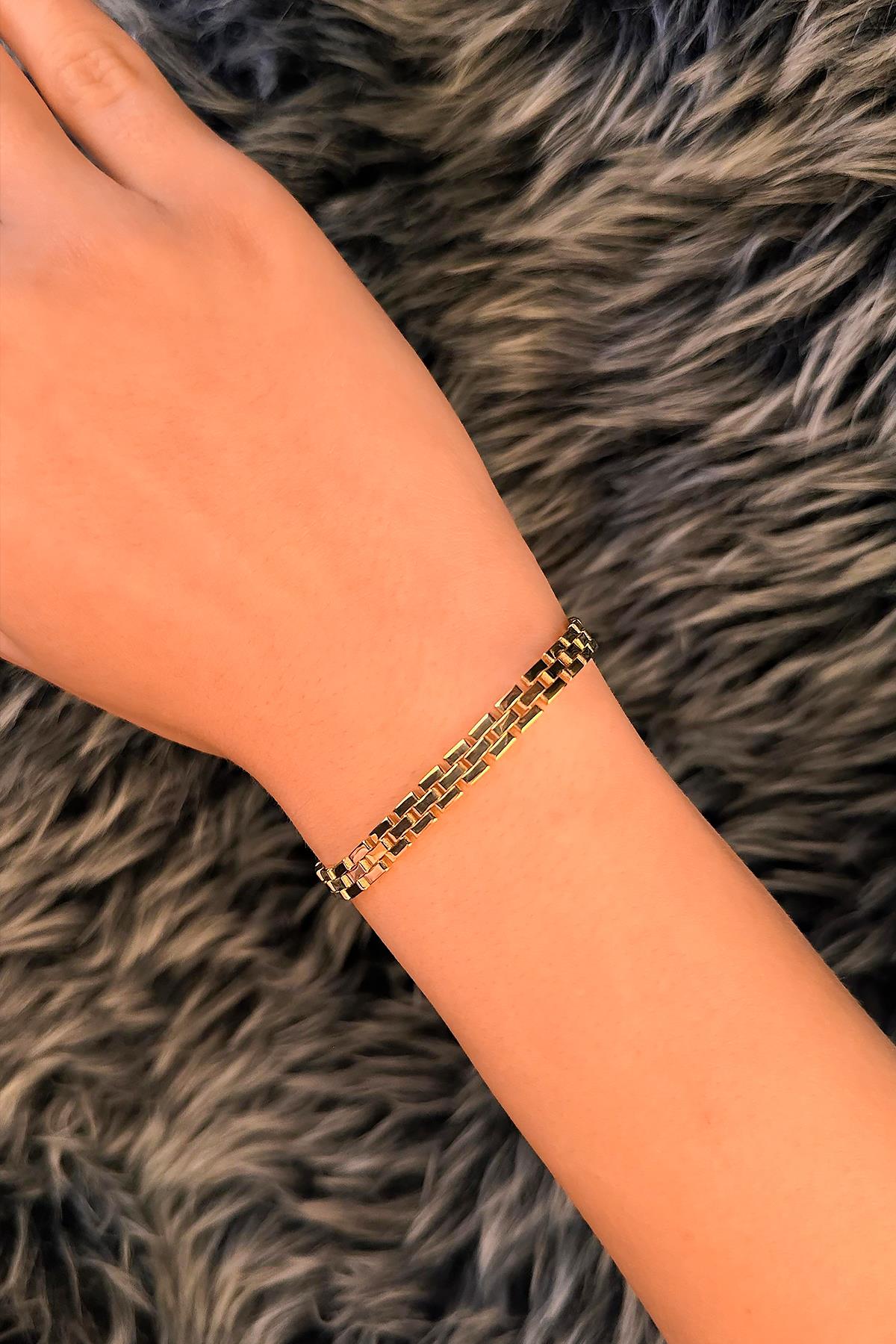14K Gold Strap Bracelet
