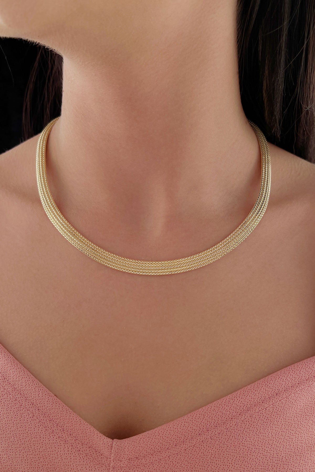 14K Gold Thick Mesh Chain