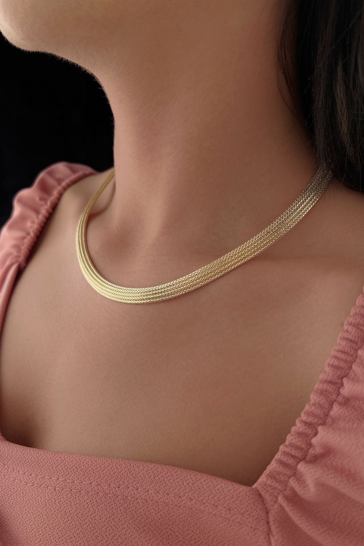 14K Gold Thick Mesh Chain