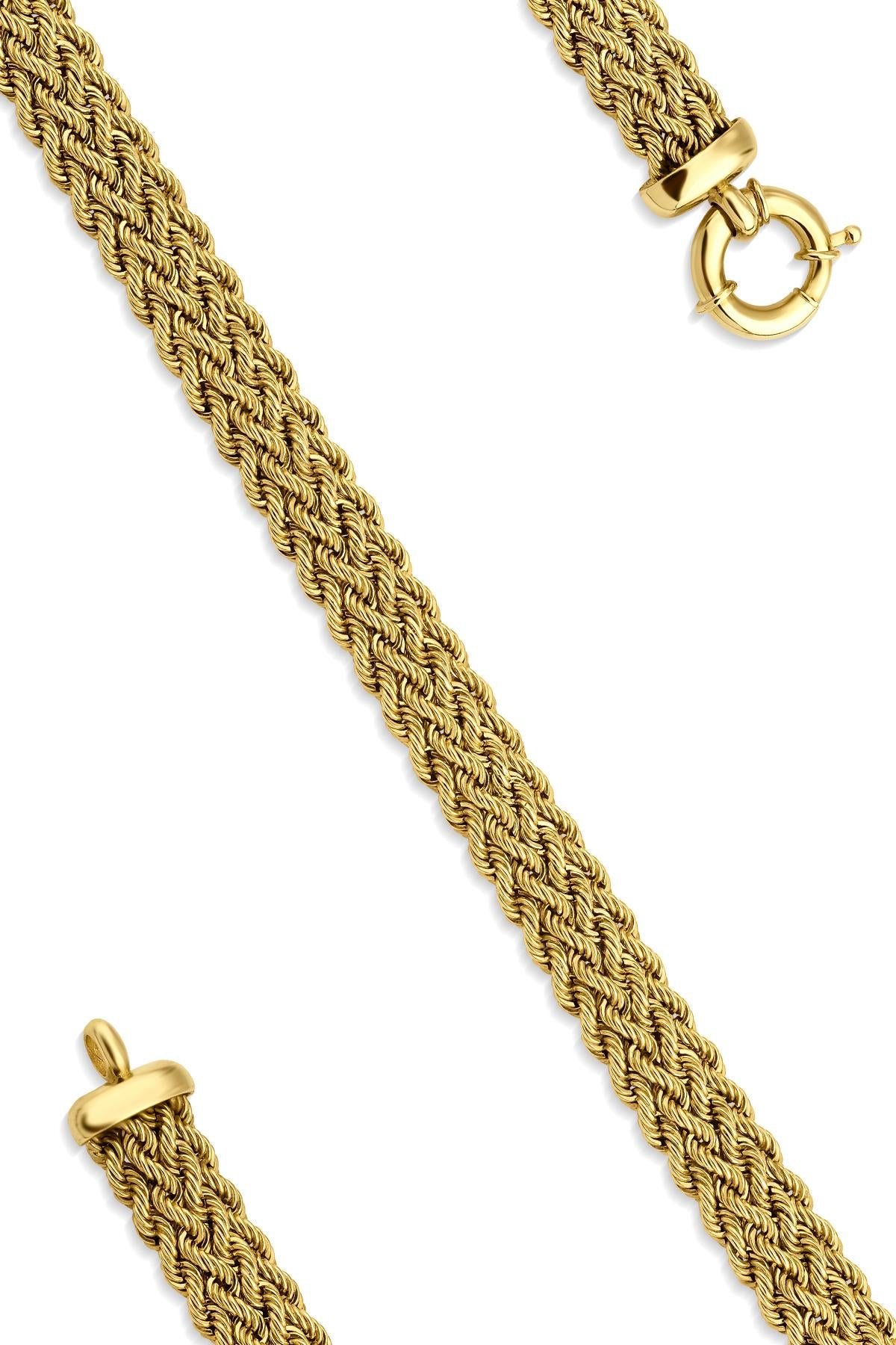 14K Gold Thick Rope Bracelet