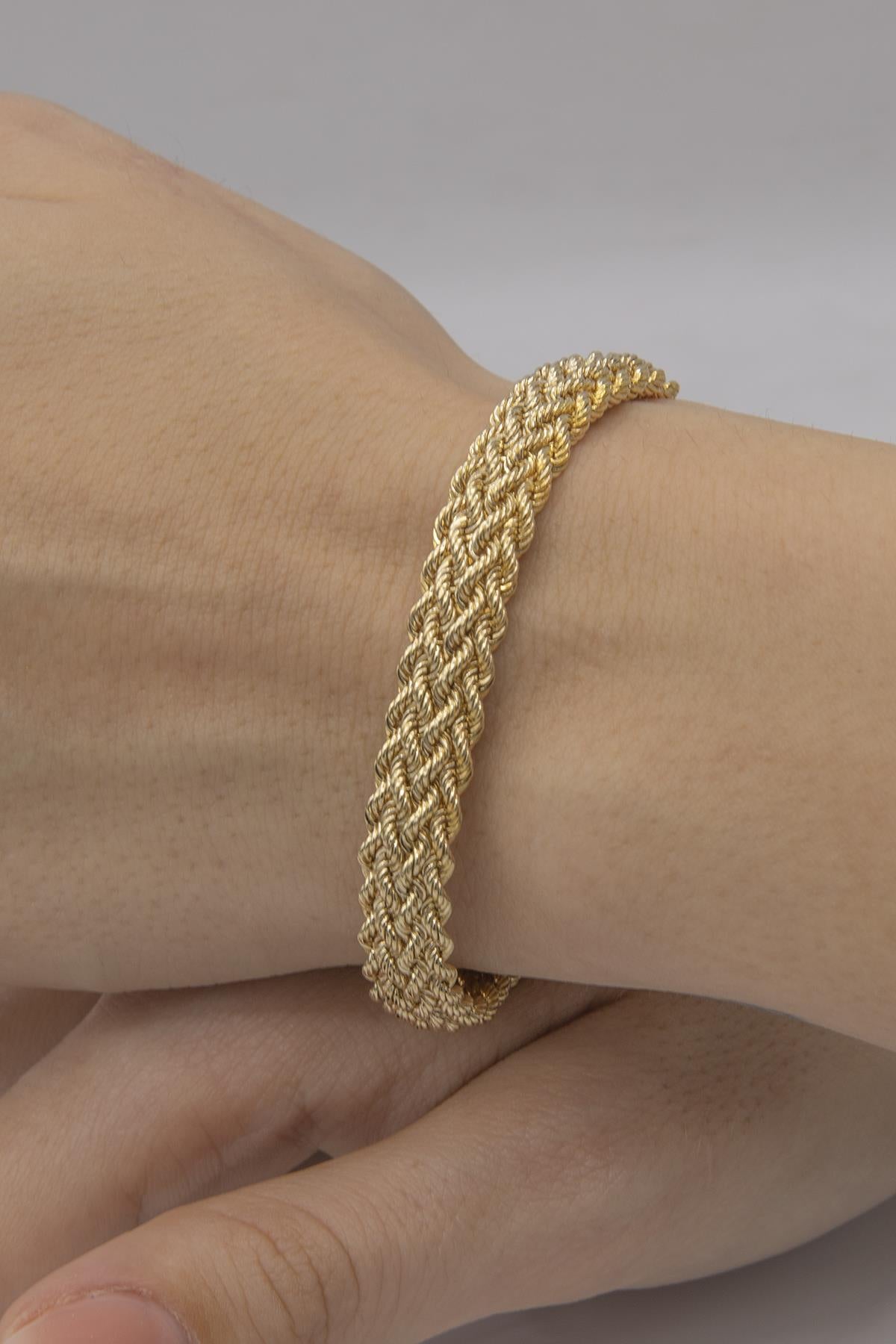 14K Gold Thick Rope Bracelet