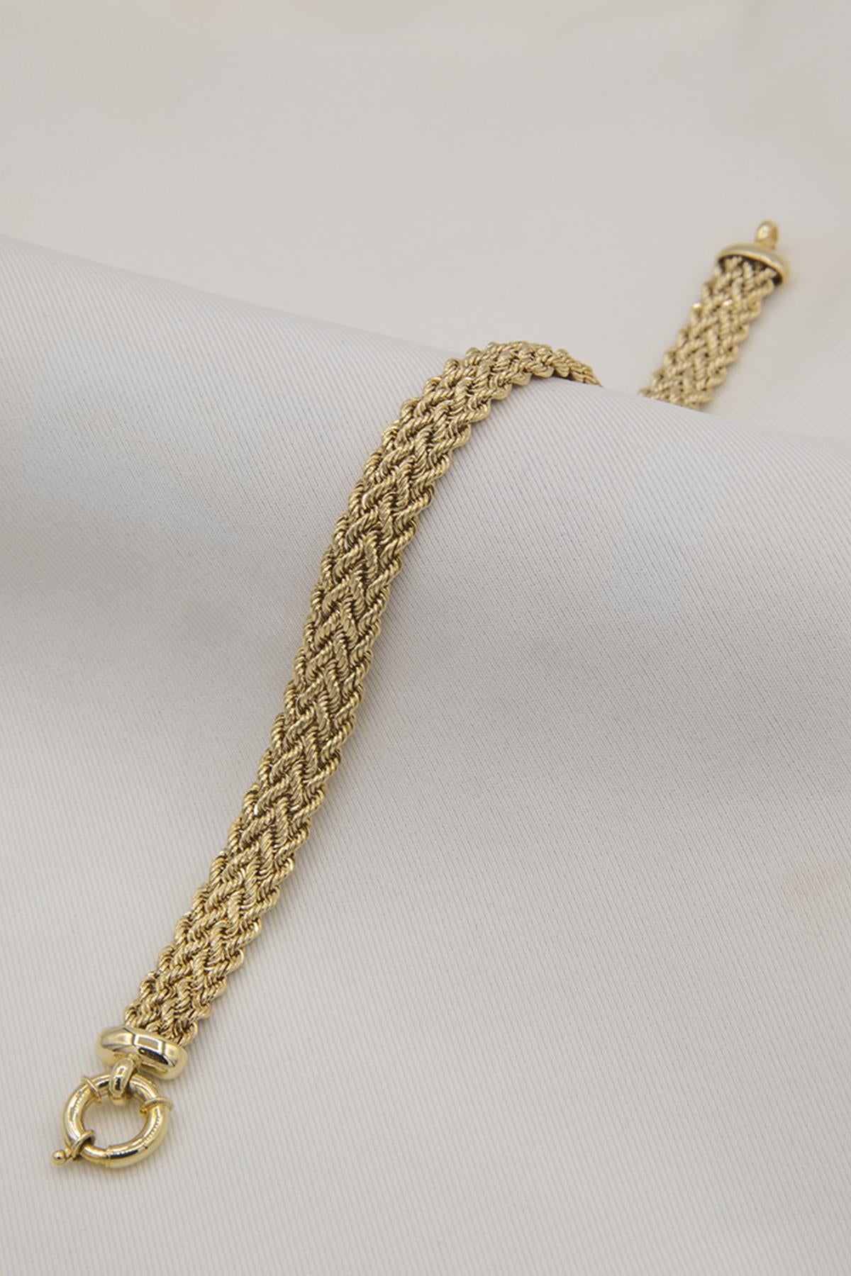 14K Gold Thick Rope Bracelet