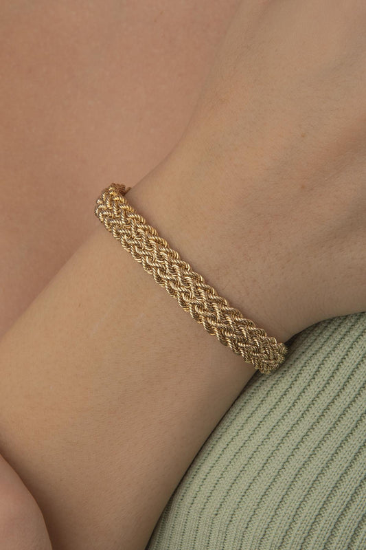 14K Gold Thick Rope Bracelet