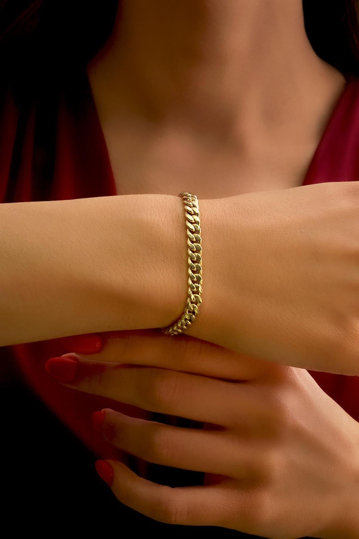 14lK Gold Miami Cuban Bracelet 0,225 inche